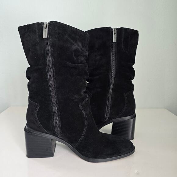 Vince Camuto Kenidra Boots Women's 8W Black Suede Slouchy Winter Western Festive - Picture 6 of 10